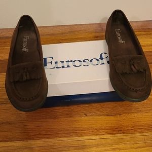 Ladies Brown Suede Eurosoft Loafers